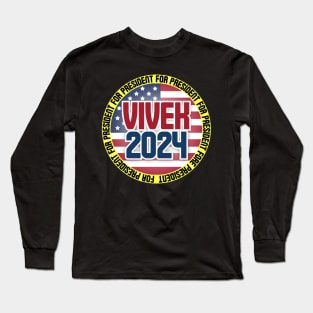 Vivek for President 2024 Ramaswamy Republican Candidate Yellow Border Super Cool Long Sleeve T-Shirt